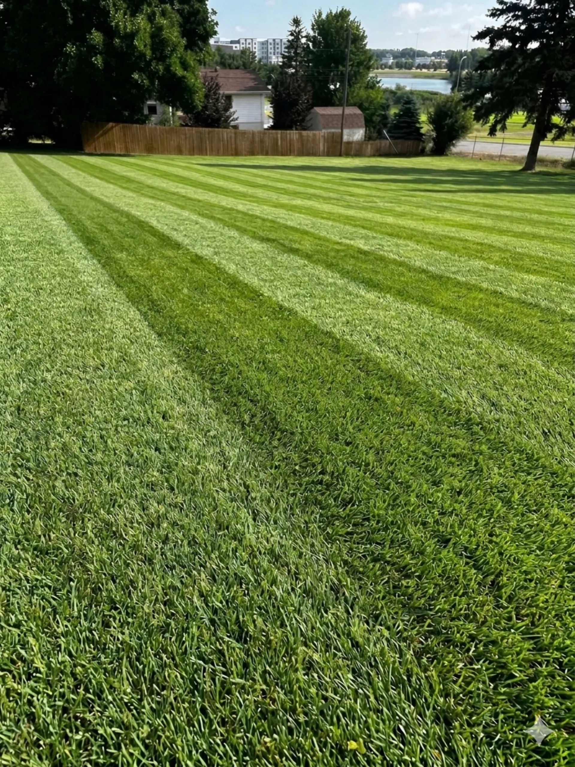 Manicured lawn in front of a Sioux Falls home